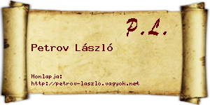 Petrov László névjegykártya